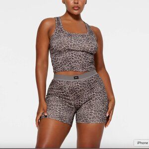 SKIMS Cotton Rib Snow Leopard Tank – Size S – Pristine Condition